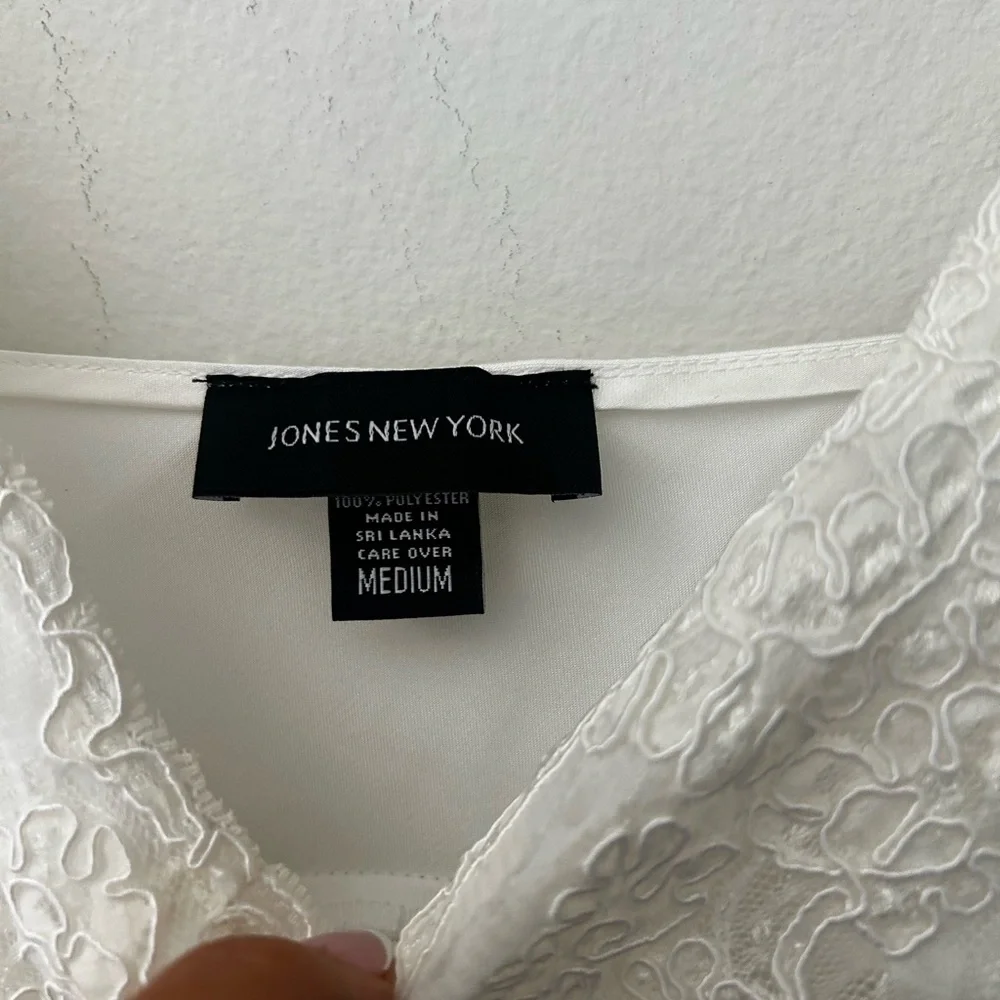 Vintage Jones New York Medium Lingerie Set White Lace Matching Robe